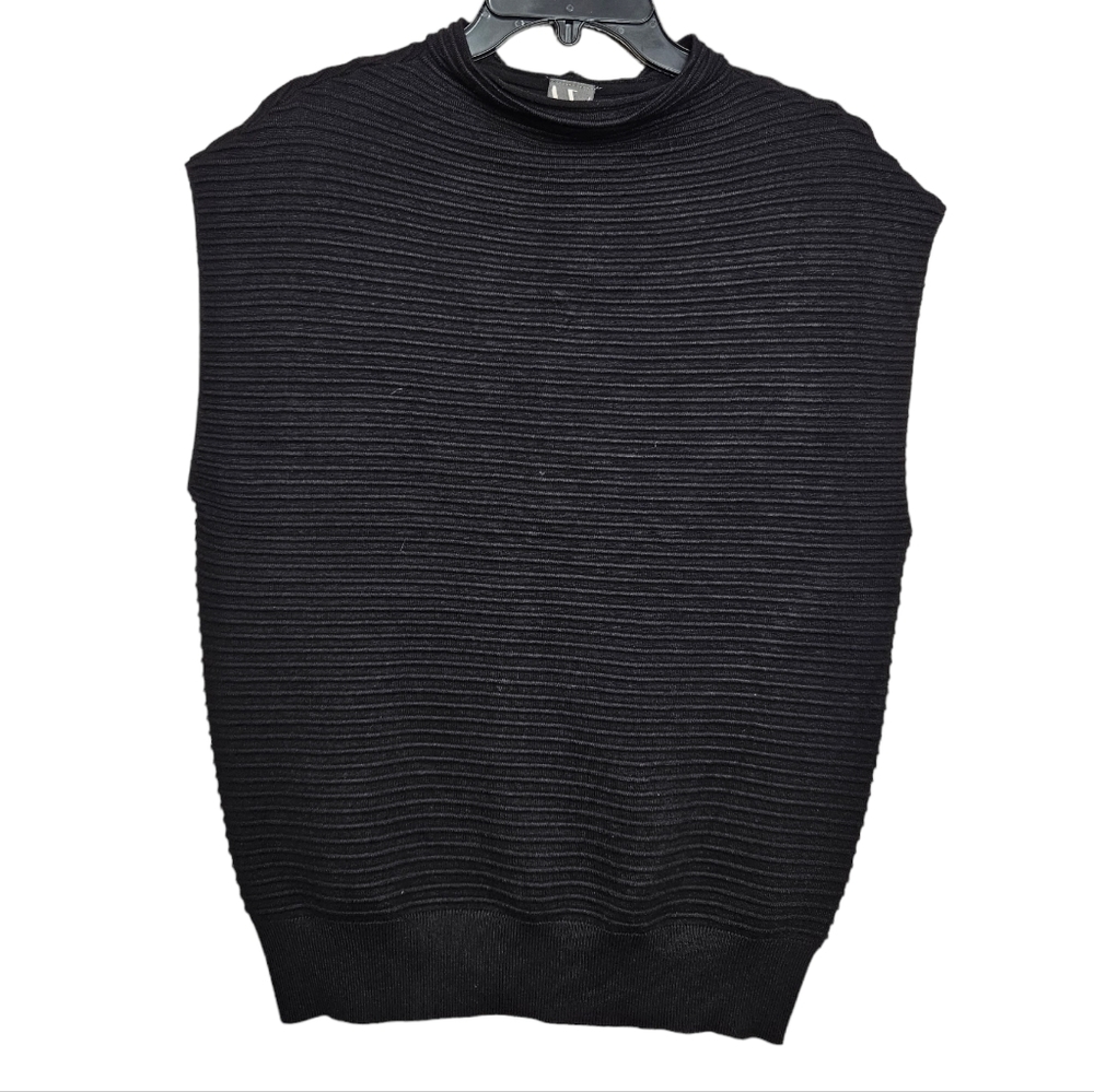 Worthington Women's Black Sleeveless Ribbed Top Blouse NWT Size Medium
